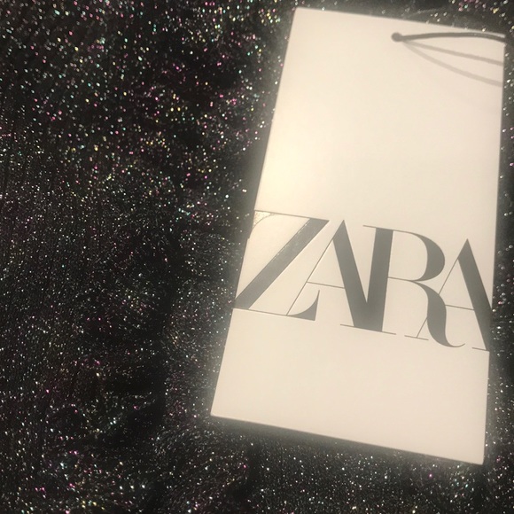 🆕Zara RUFFLED METALLIC THREAD TOP, size M - Picture 9 of 10